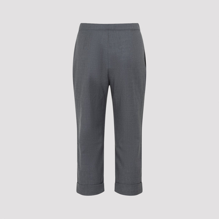 Turn-up Cuff Jogger Grey Wool Pant
