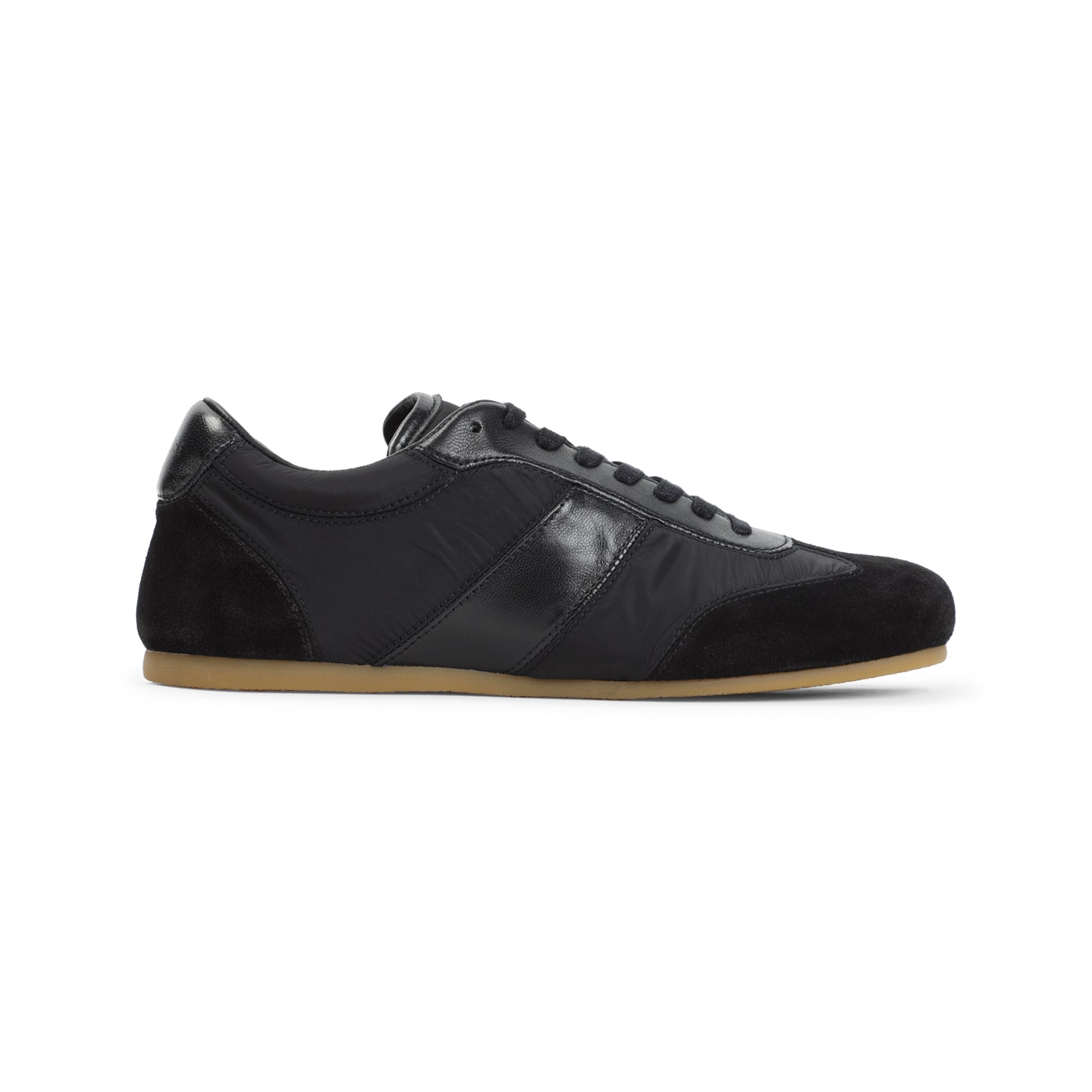 Soft Runner Sneakers Black Polyamide Calf Leather Rubber Shoe