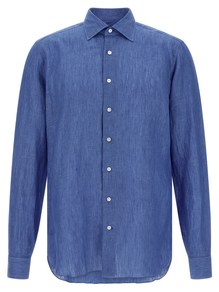 Linen Shirt Blue Shirt, Blouse