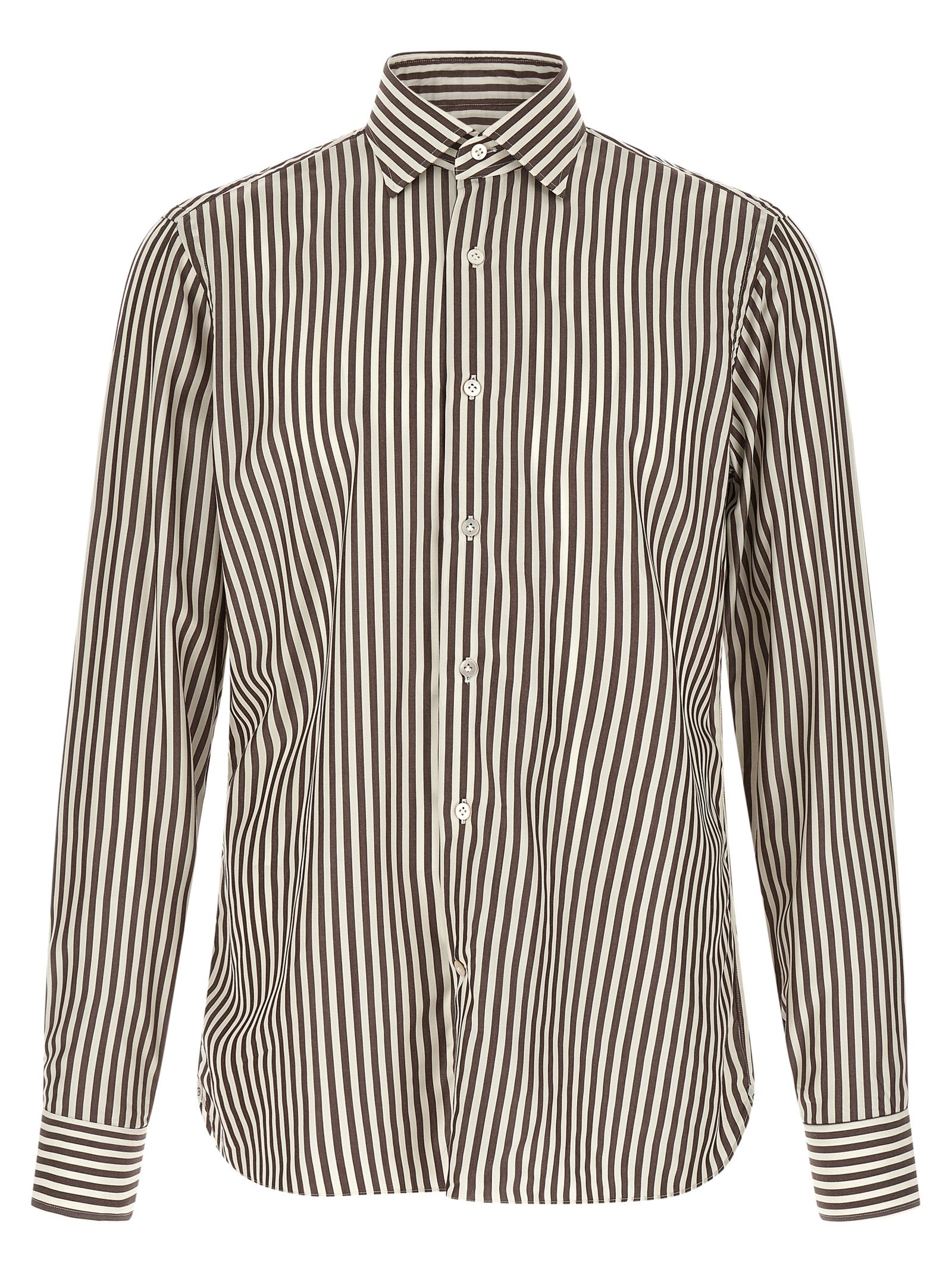 Striped shirt Brown Cotton Shirt, Blouse