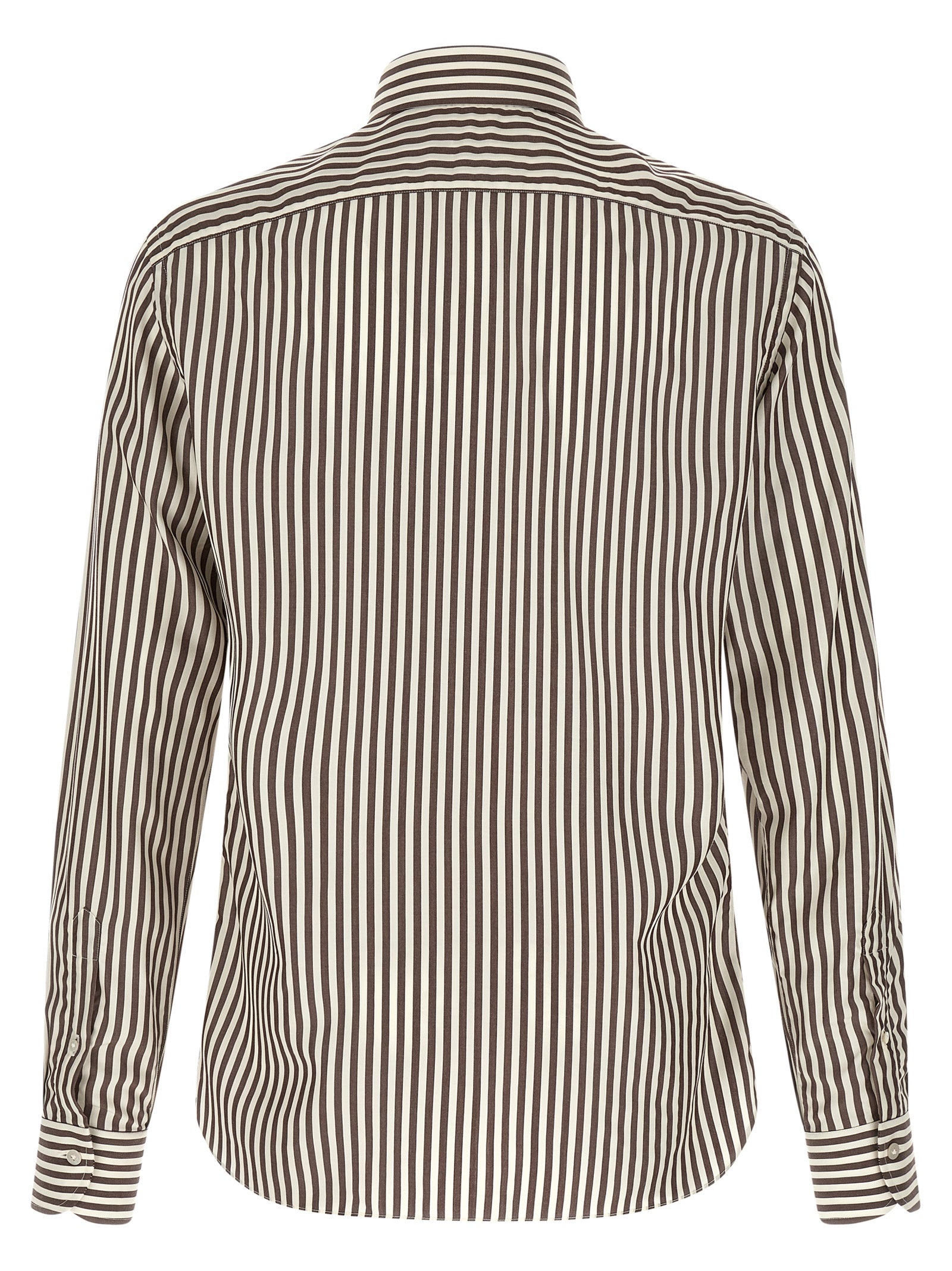 Striped shirt Brown Cotton Shirt, Blouse