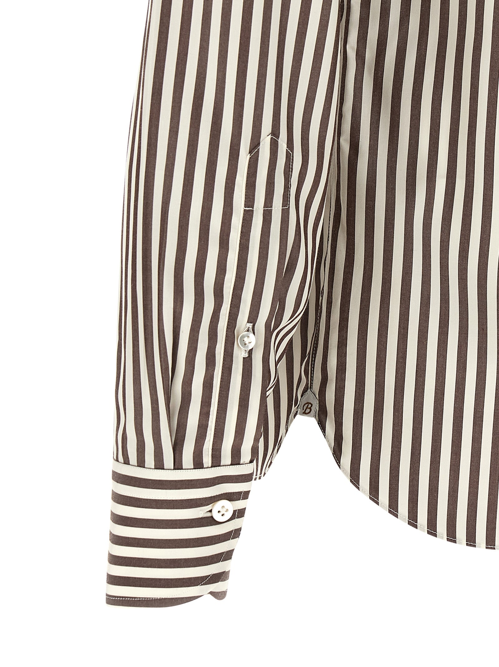 Striped shirt Brown Cotton Shirt, Blouse