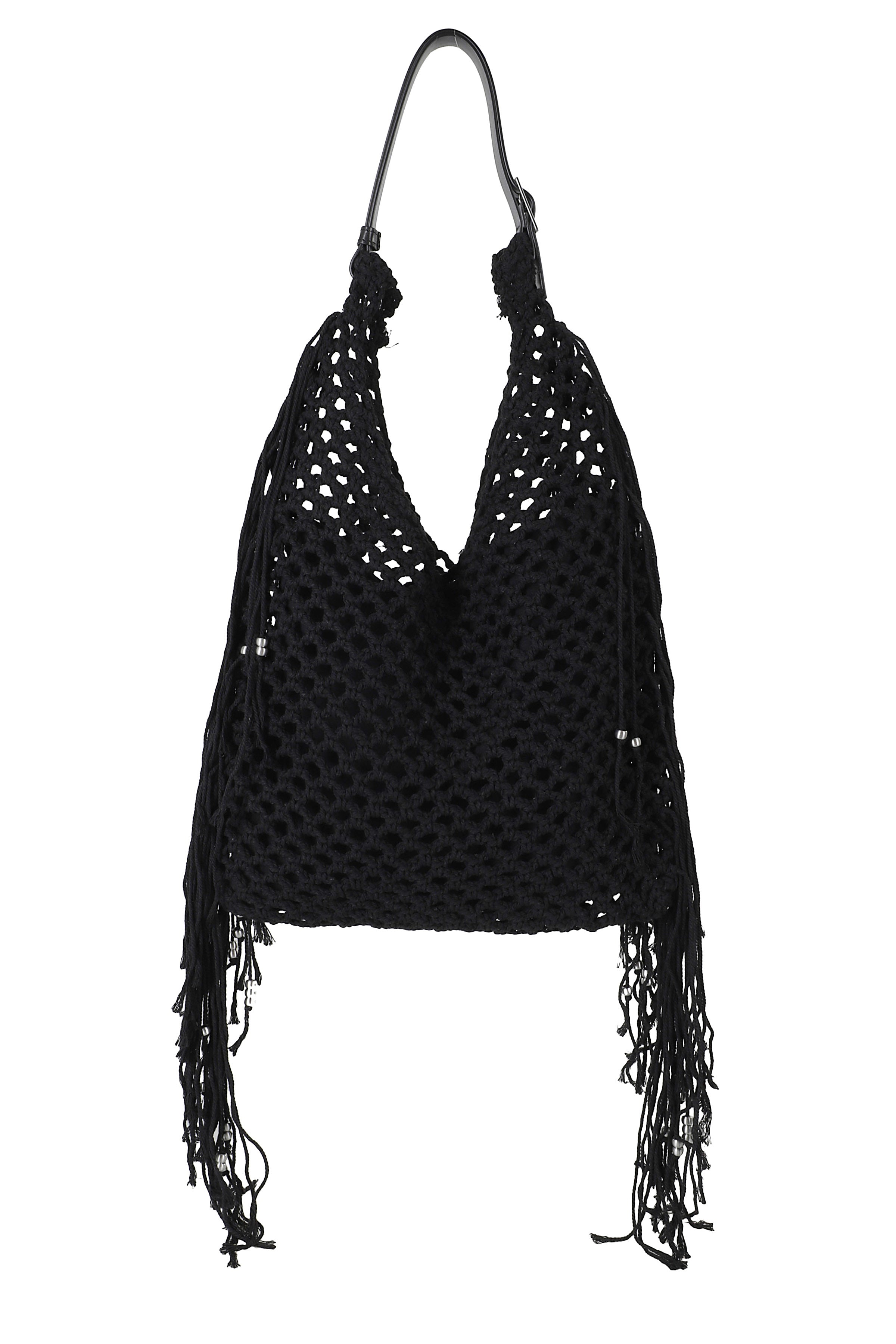 Crochet Bag Black Polyester Elastan Borsa