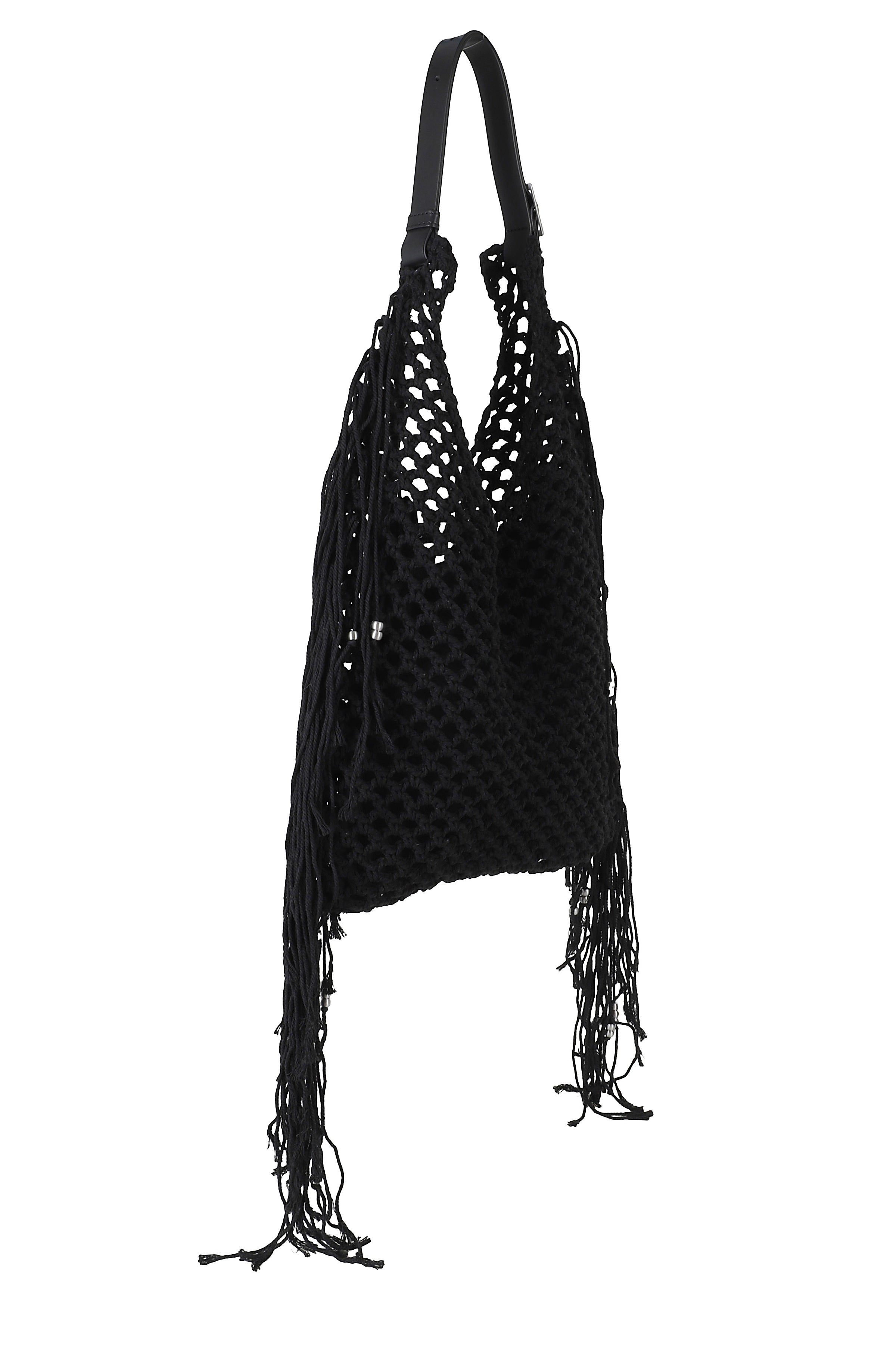 Crochet Bag Black Polyester Elastan Borsa