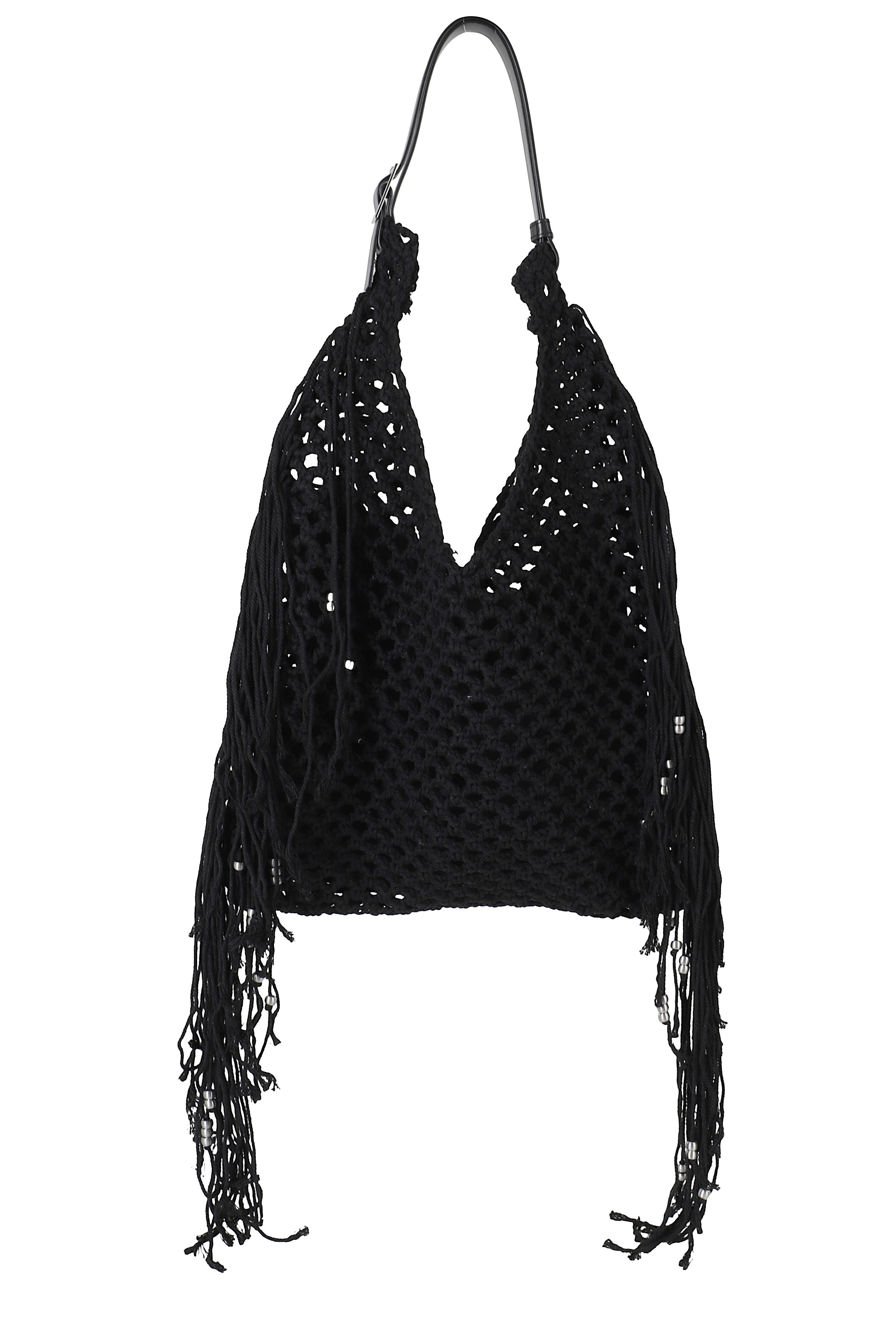 Crochet Bag Black Polyester Elastan Borsa