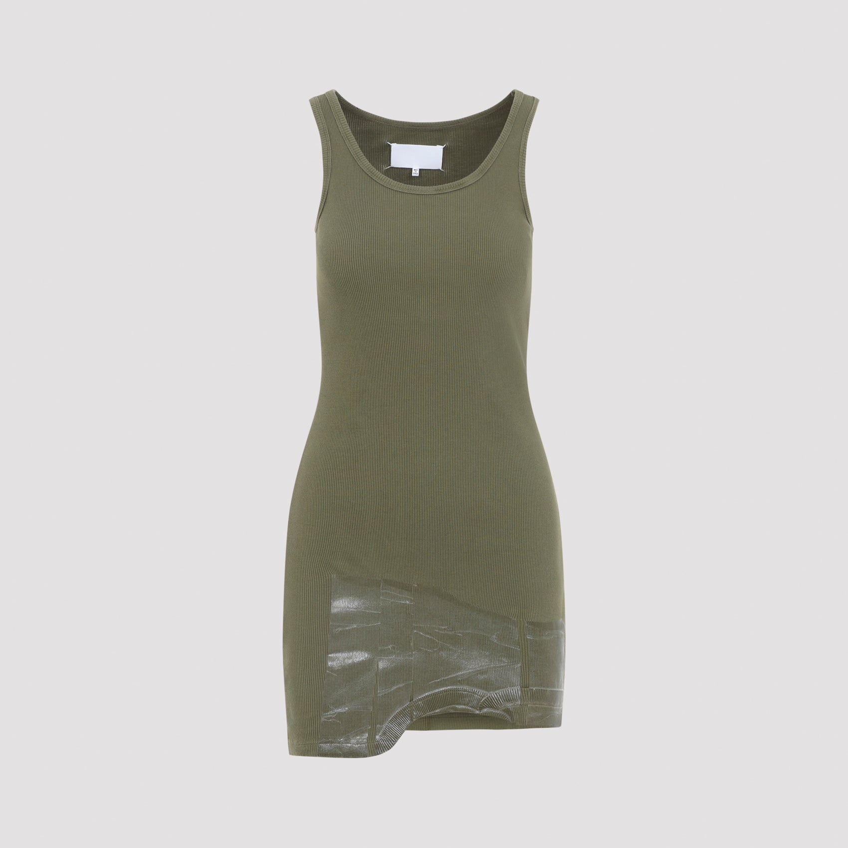 Mini Dress Green Cotton