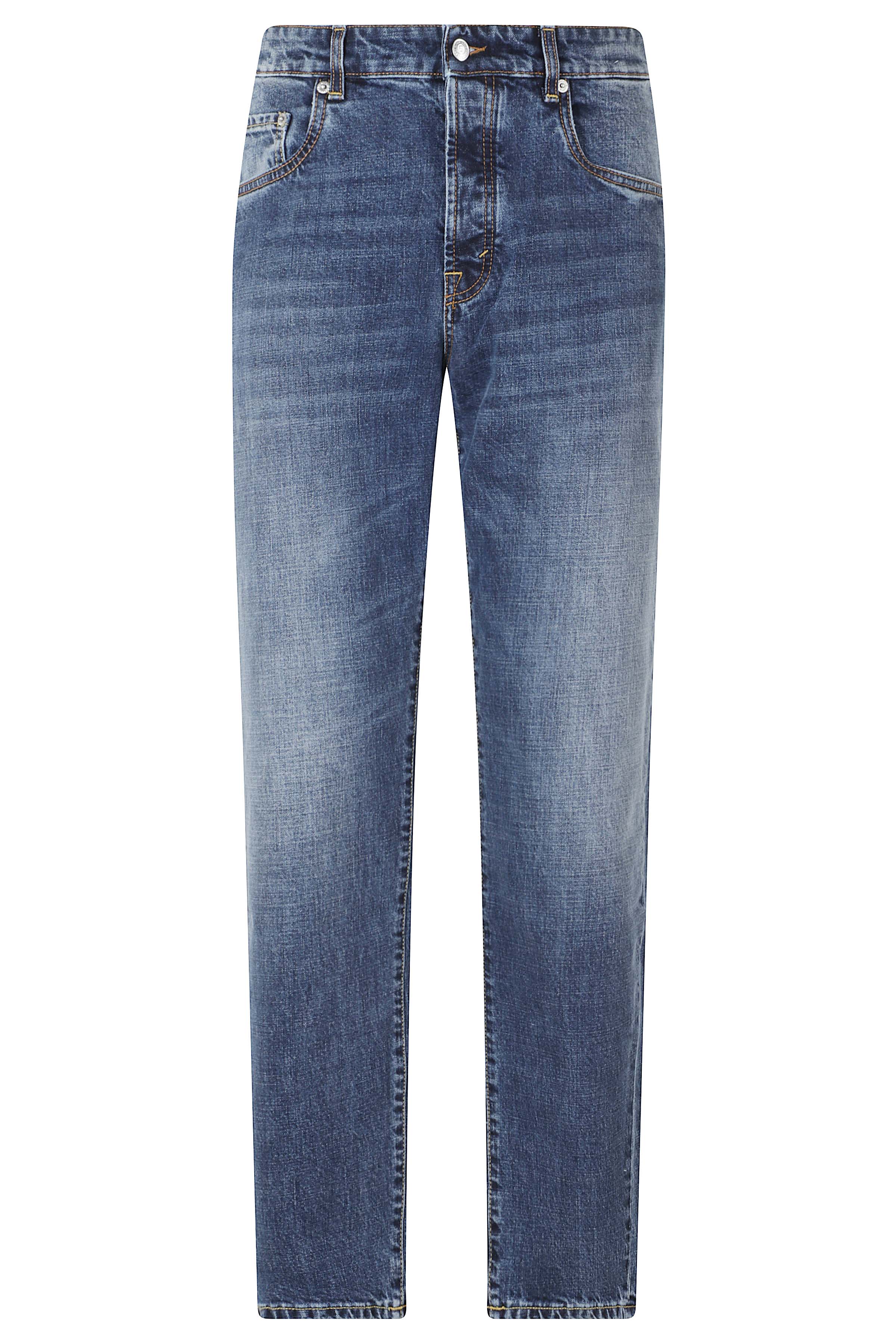 Newman Pantalone Tapered Blue Cotone Elastan Jean