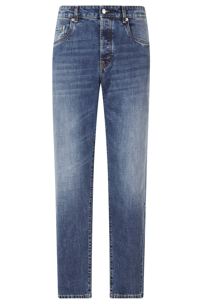Newman Pantalone Tapered Blue Cotone Elastan Jean