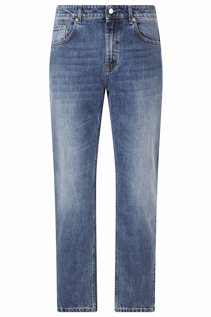 Talk Pantalone Regular Crop Blue Cotone Elastan Jean