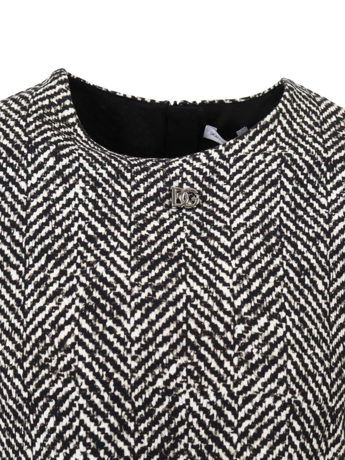 Long Sleeves Dress Grey Cotton Elastane Lining