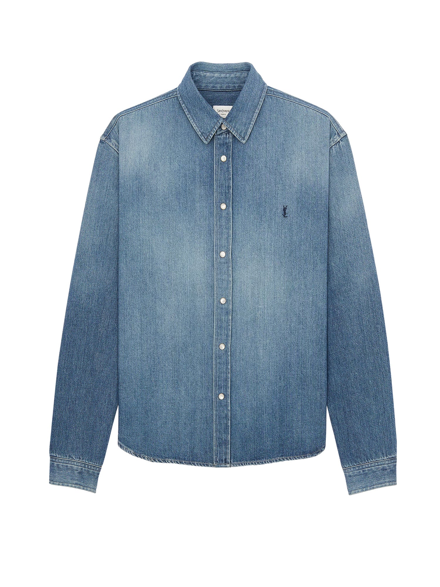 Saint Laurent Shirts Horizon Blue Cotone