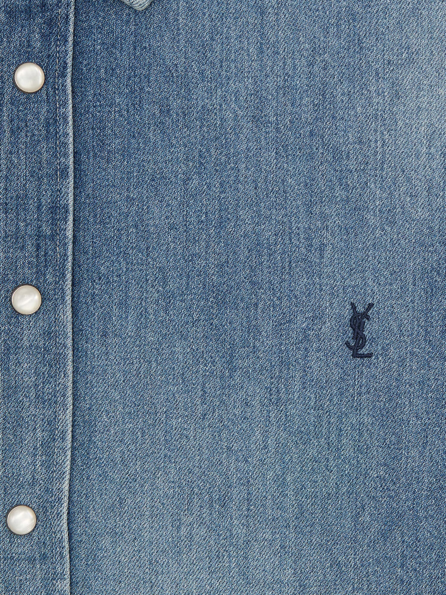 Saint Laurent Shirts Horizon Blue Cotone