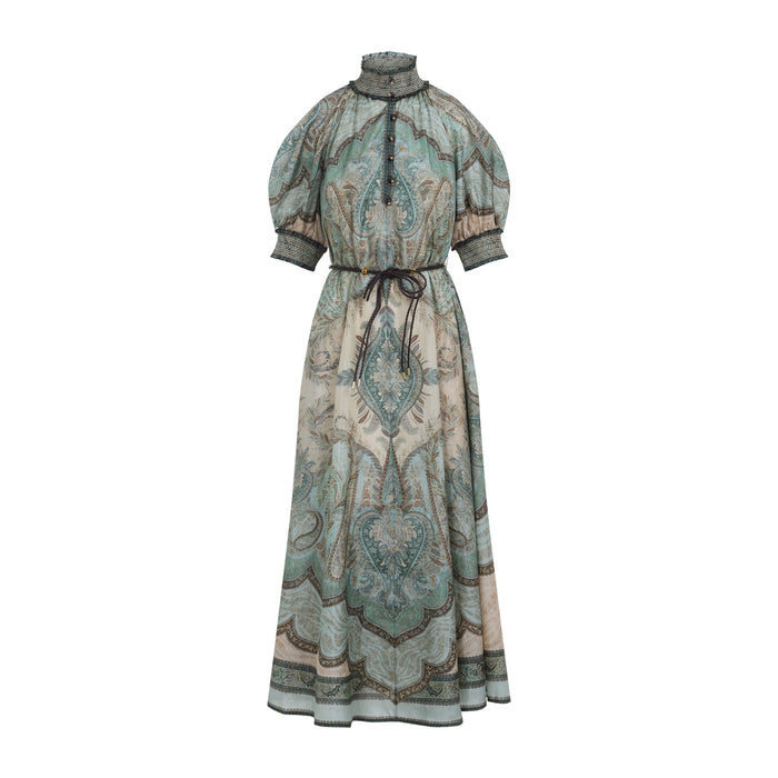 Wanderlust Billow Dress Multicolour Silk