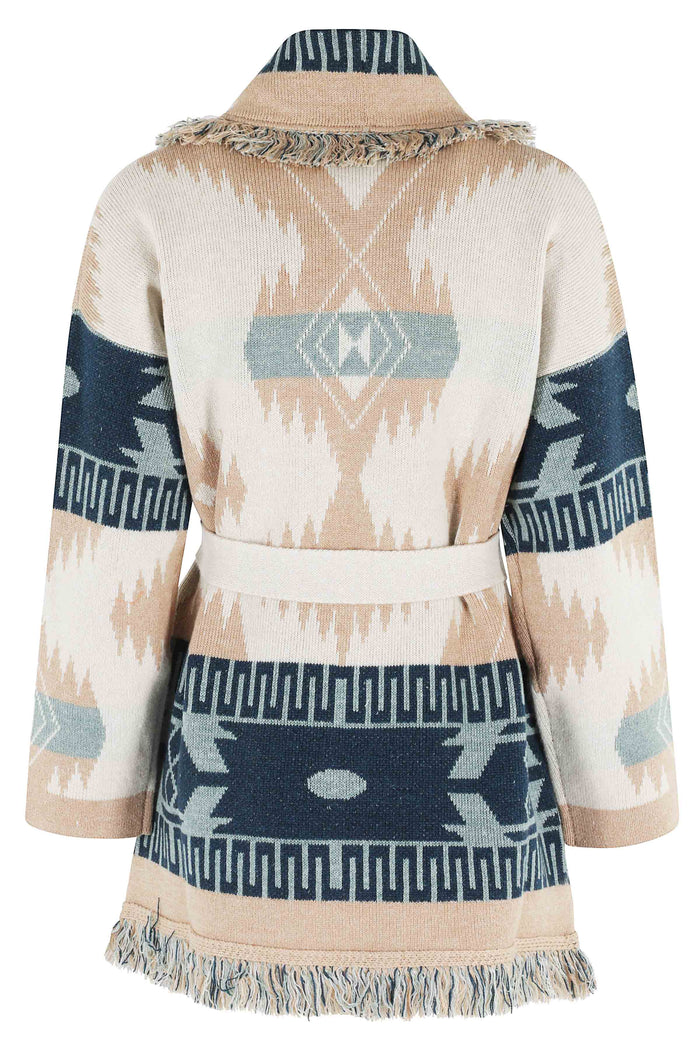 Icon Jacquard Cardigan Nude & Neutrals Cashmere Maglia