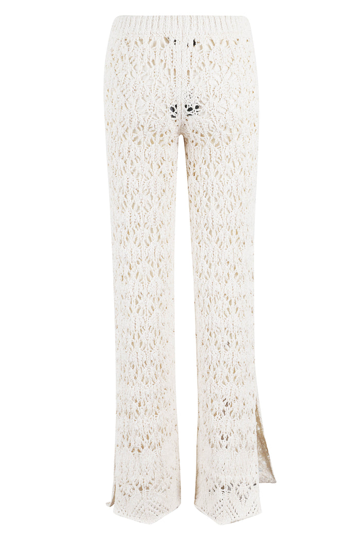 Lagoon Romance Pants White Cotone Polyamide Pantaloni