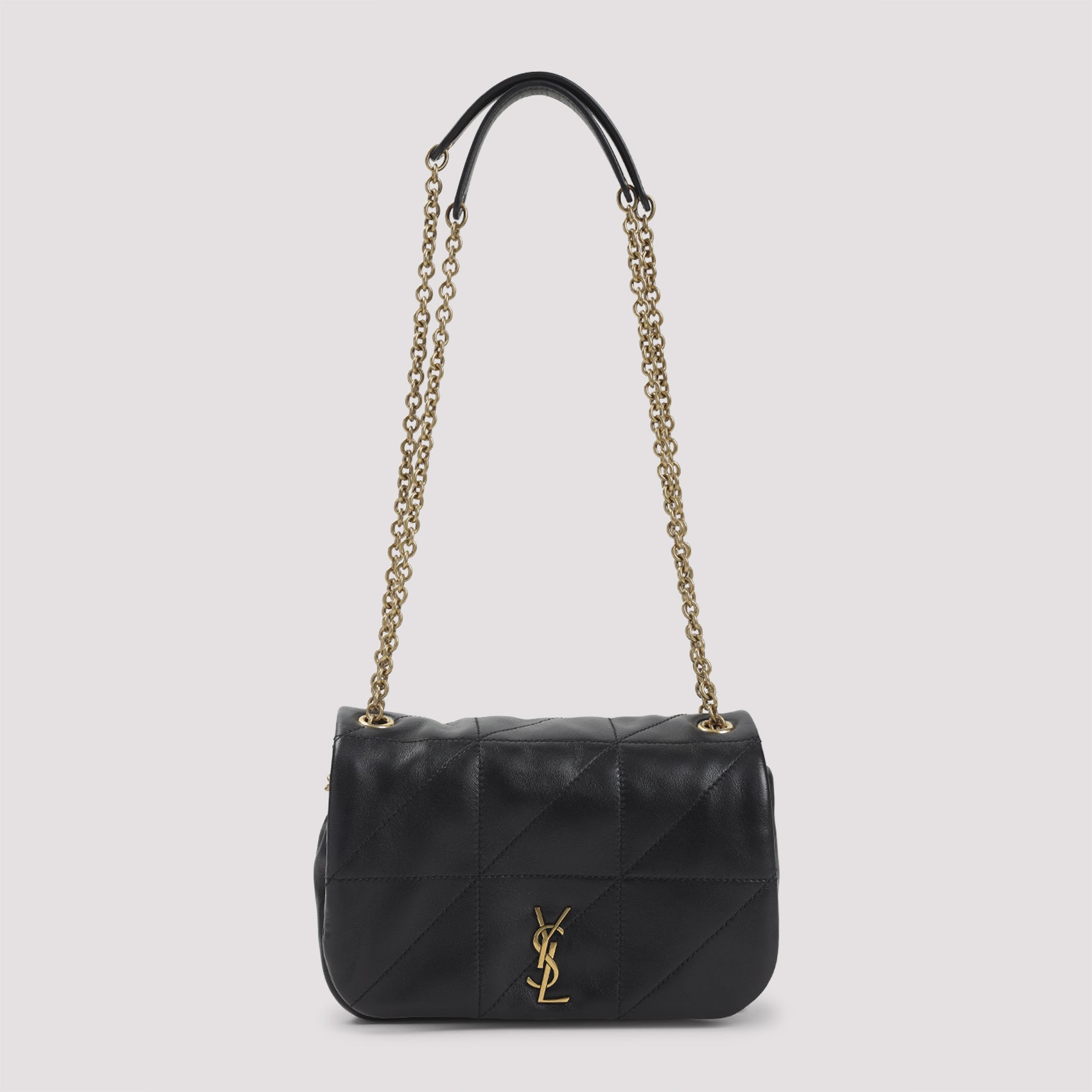 Mini Jamie Shoulder Bag Black Lamb Leather