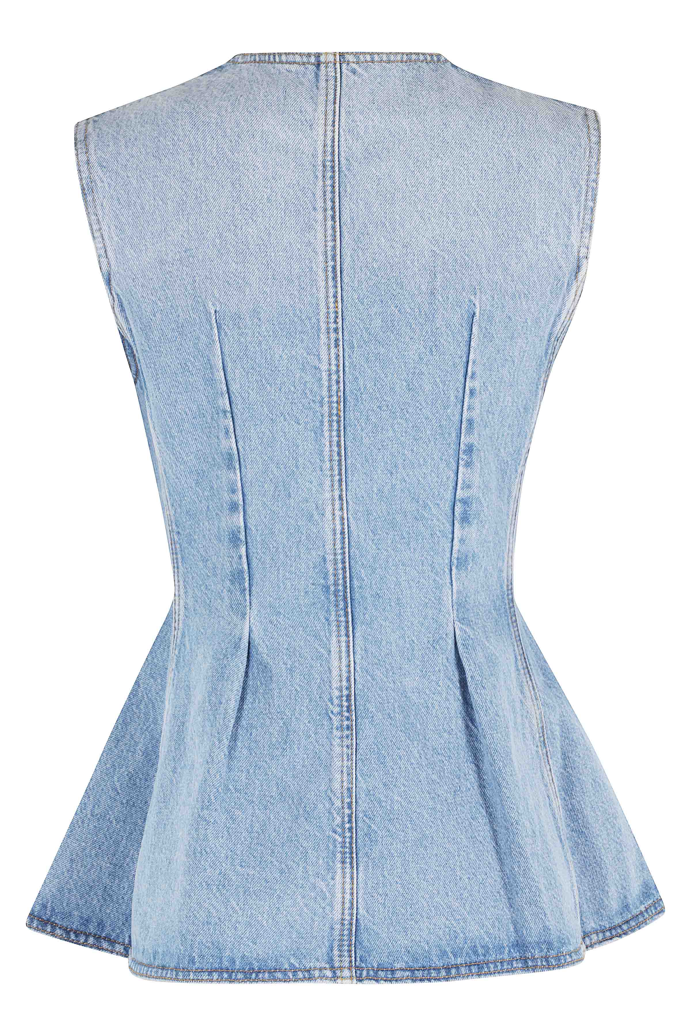 Flared Denim Top Blue Cotton (organic)