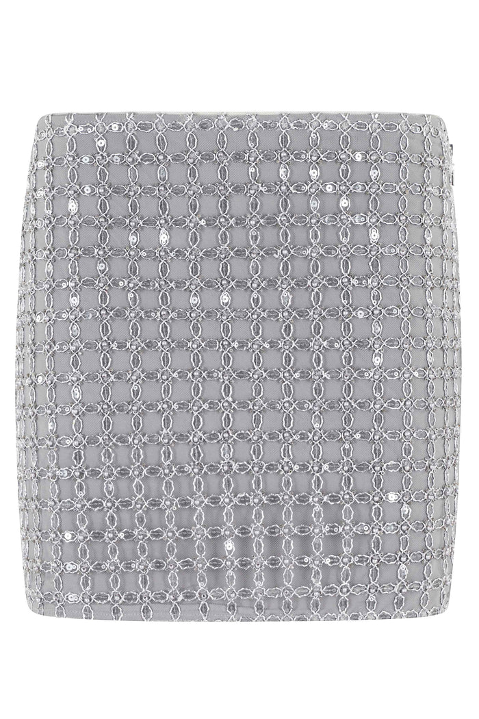 Beaded Mini Skirt Grey Gonna