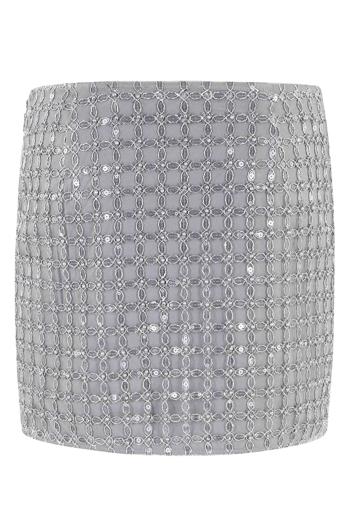 Beaded Mini Skirt Grey Gonna