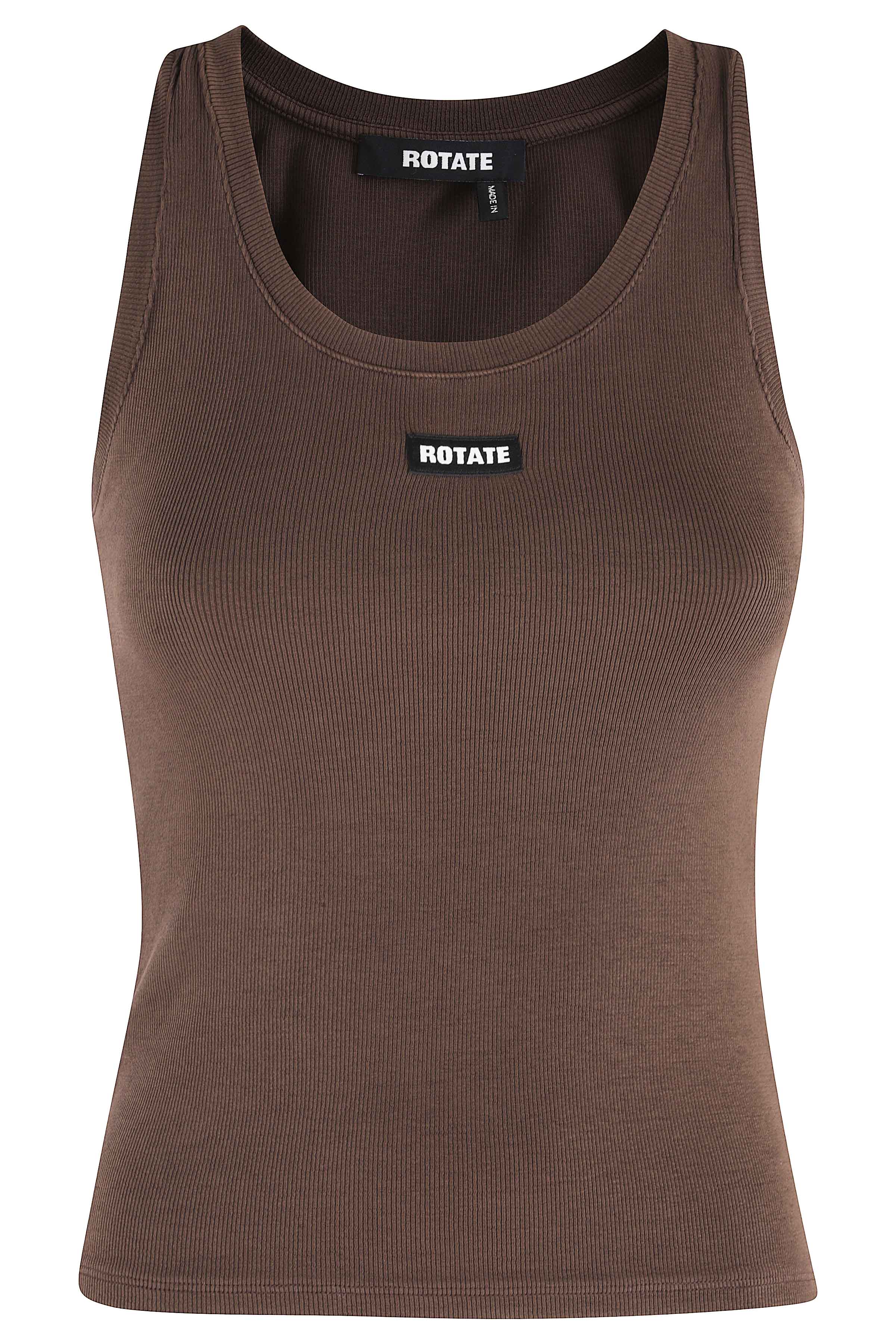 Basic Tank Top Brown Cotton (organic) Elastane