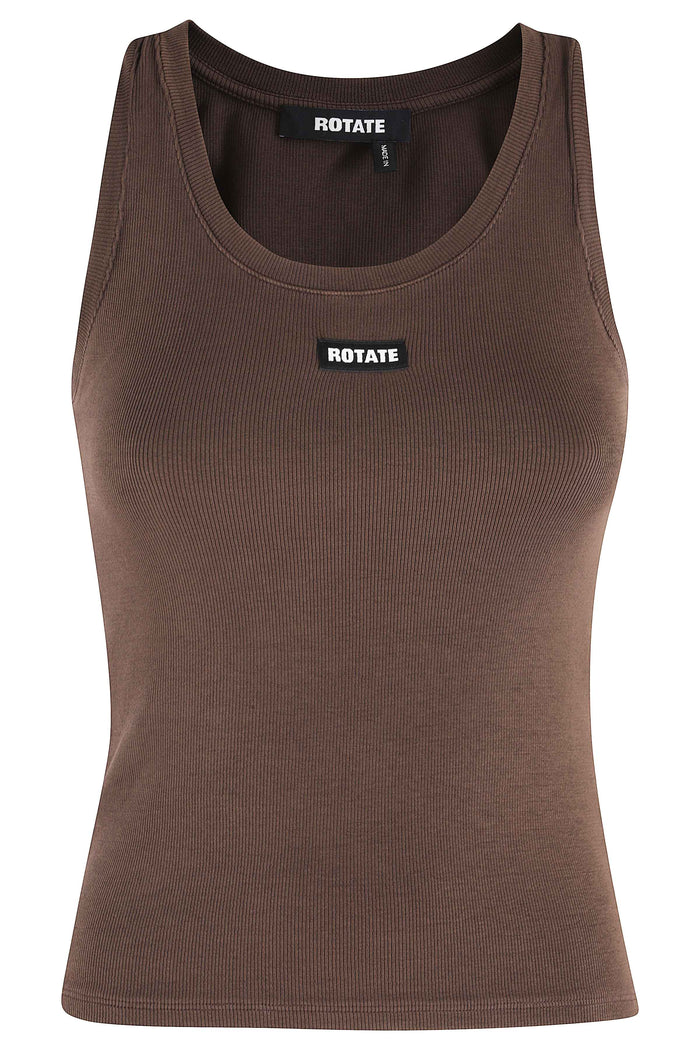 Basic Tank Top Brown Cotton (organic) Elastane