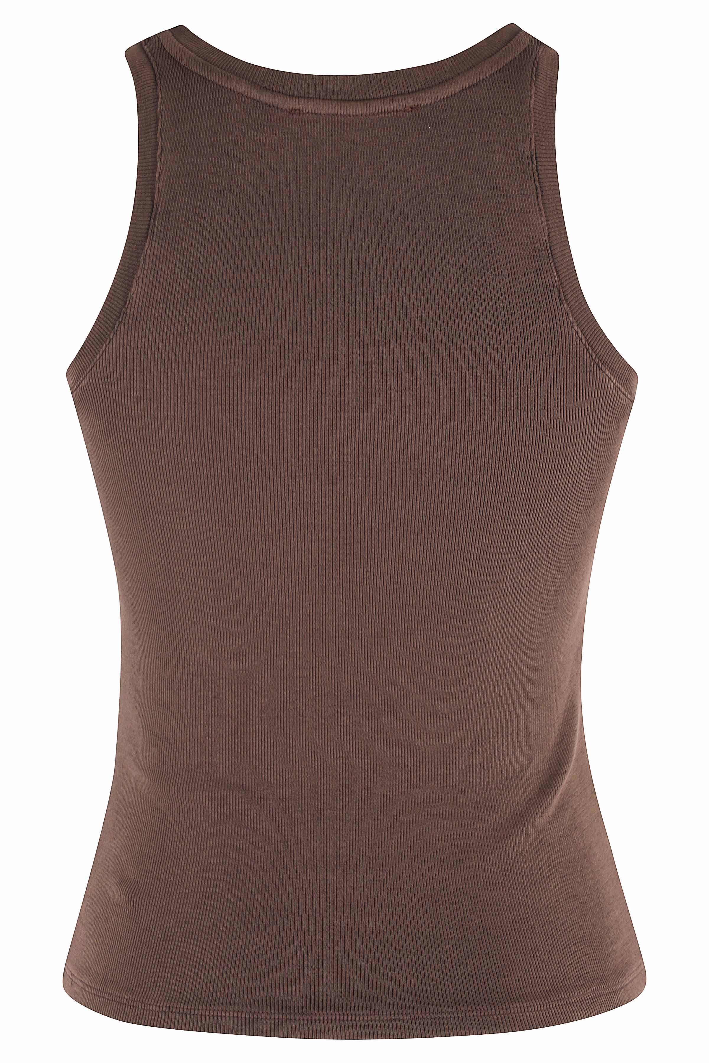 Basic Tank Top Brown Cotton (organic) Elastane