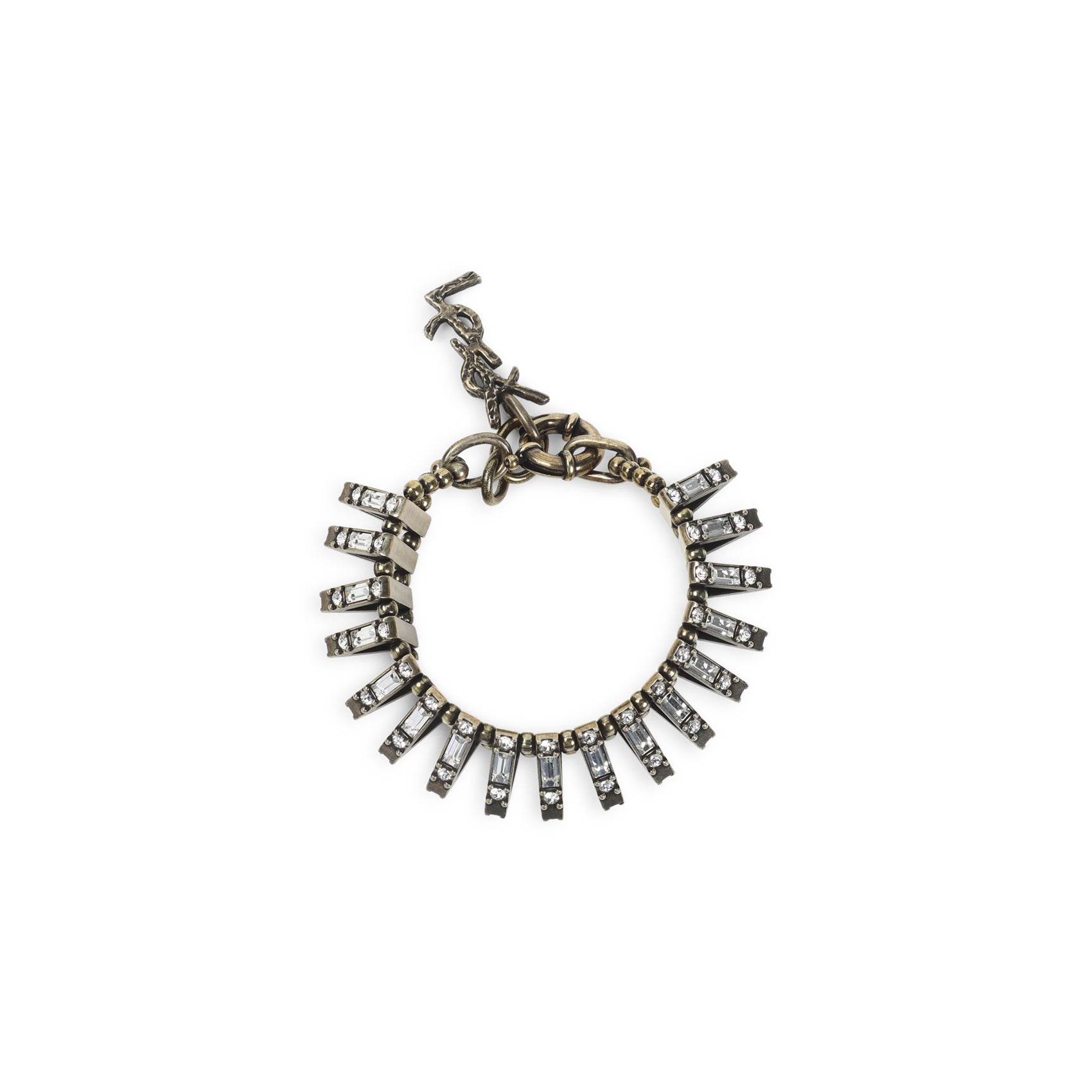 Pyramides Bracelet Metallic Brass Glass Jewellery