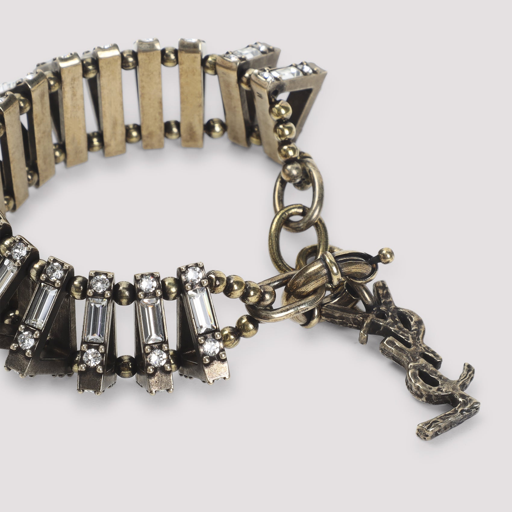 Pyramides Bracelet Metallic Brass Glass Jewellery