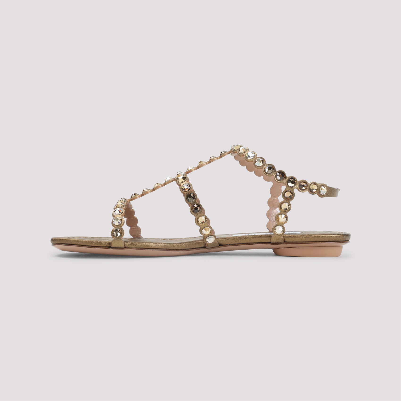 Aquazzurra Tequila Sandal Metallic Goat Leather Shoe