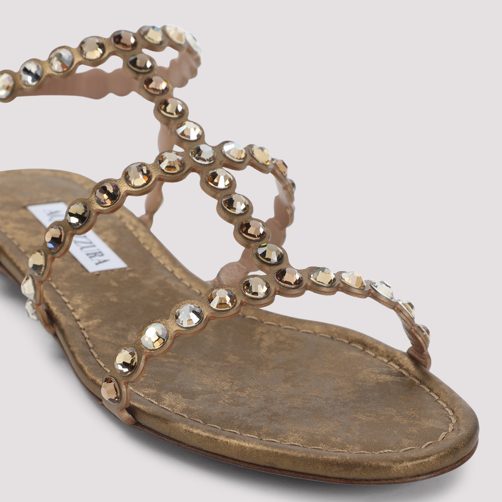 Aquazzurra Tequila Sandal Metallic Goat Leather Shoe