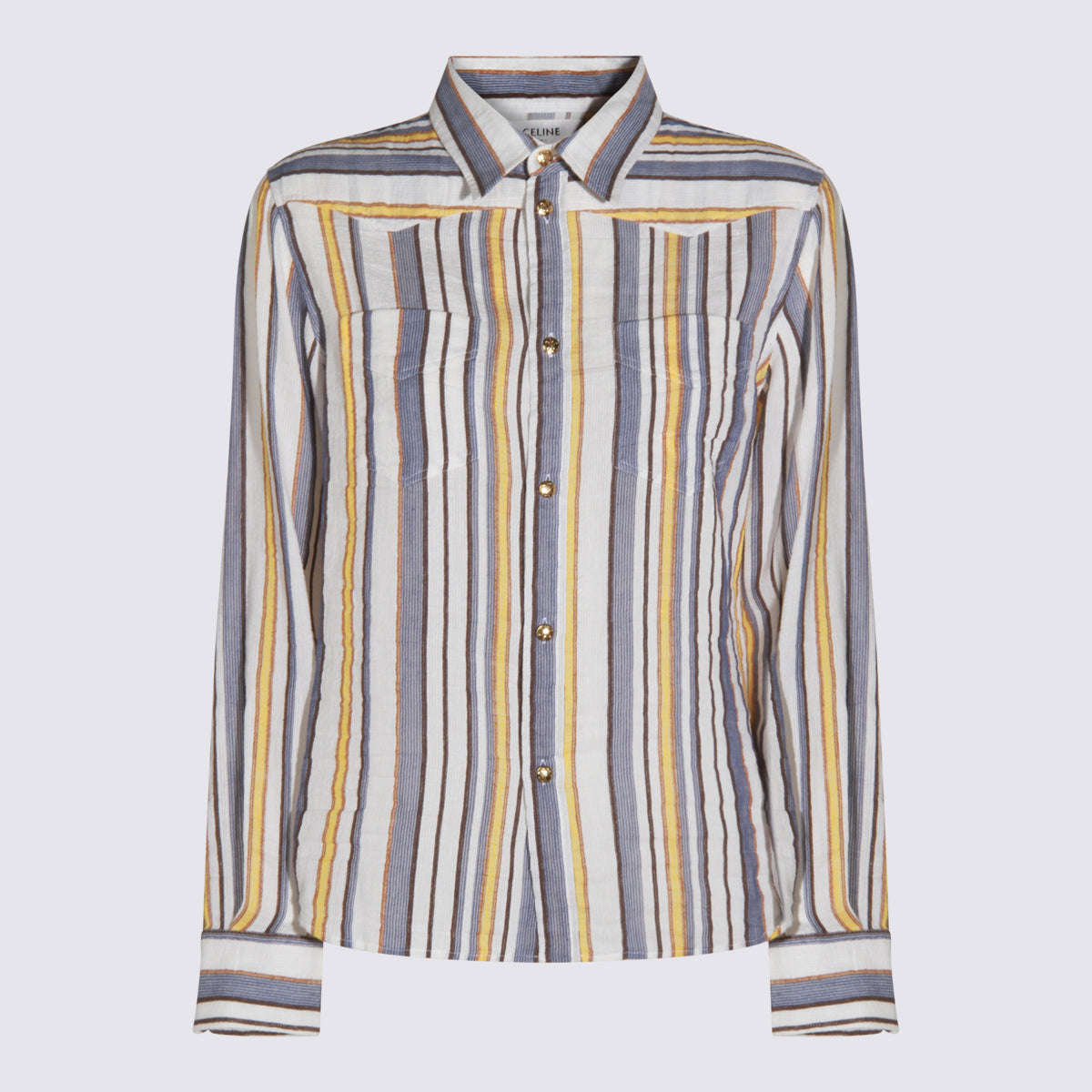 Céline Shirts Chalk/yellow/blue Co Li Vi