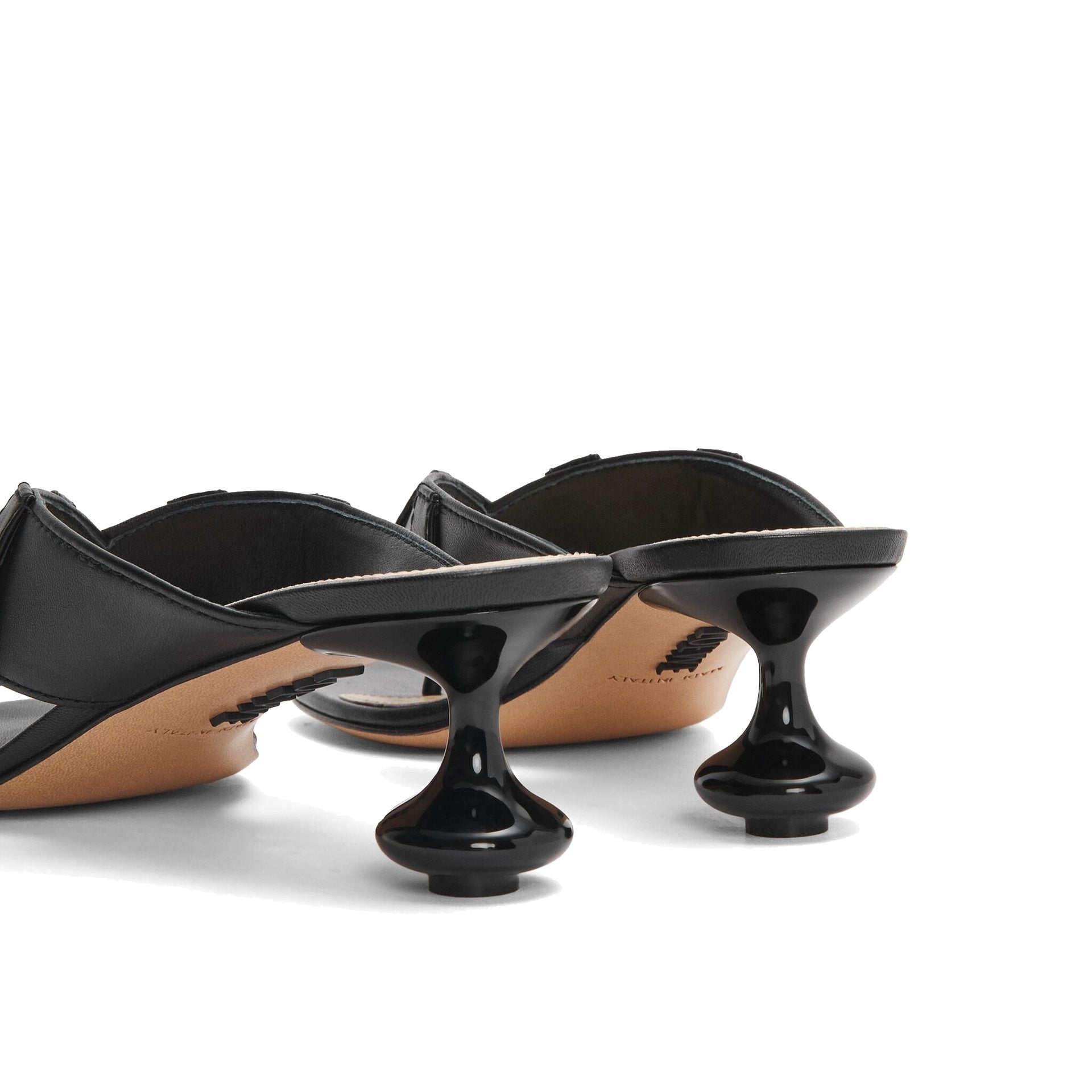 Loewe Toy Panta 45mm Leather Sandals Black Lamb
