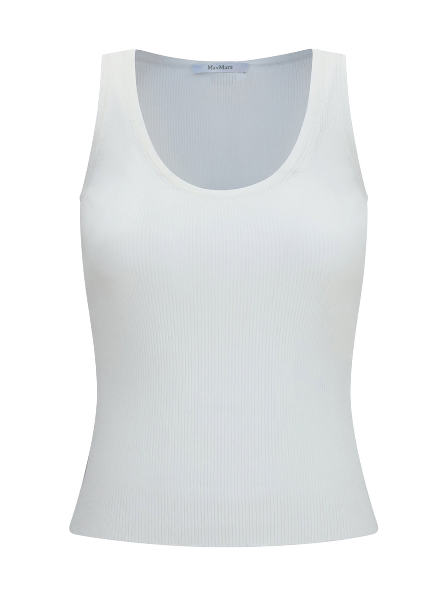 Tank Top Ribbed Jersey Viscose White T-shirts & Jerseys