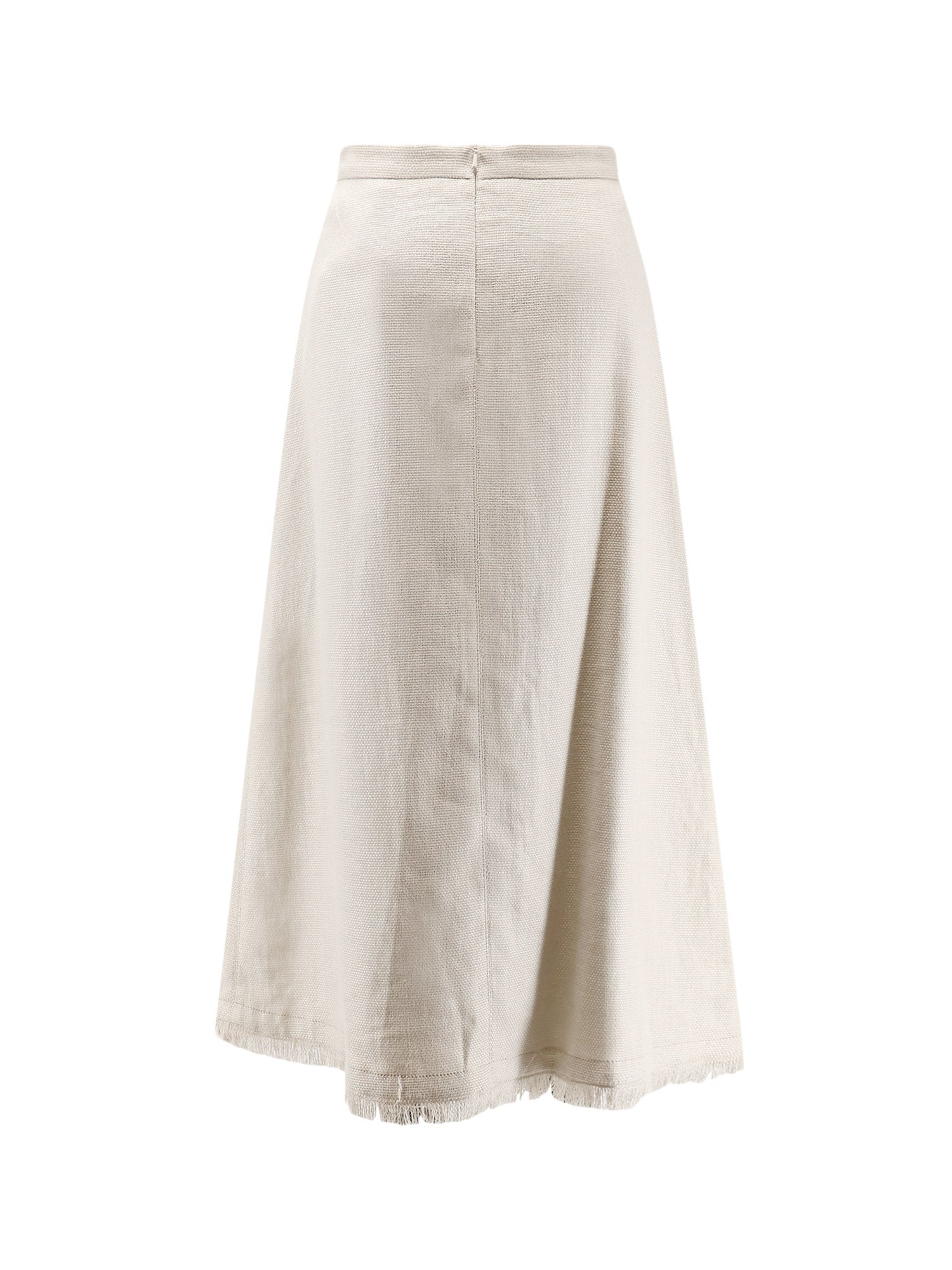 S MAX MARA Skirts Bianco Avorio Lino Cotone Elastan