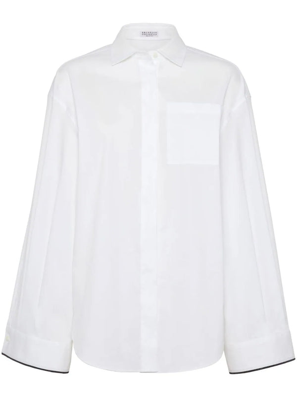 Brunello Cucinelli Cotton 72% shirt in white