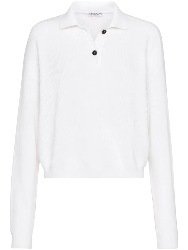 Brunello Cucinelli Cotton 100% polo in white
