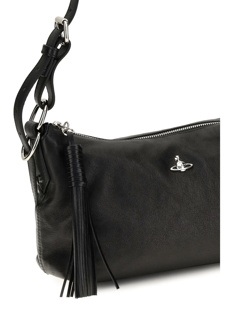 Shoulder Bag Emma Black Leather Sheep Handbags