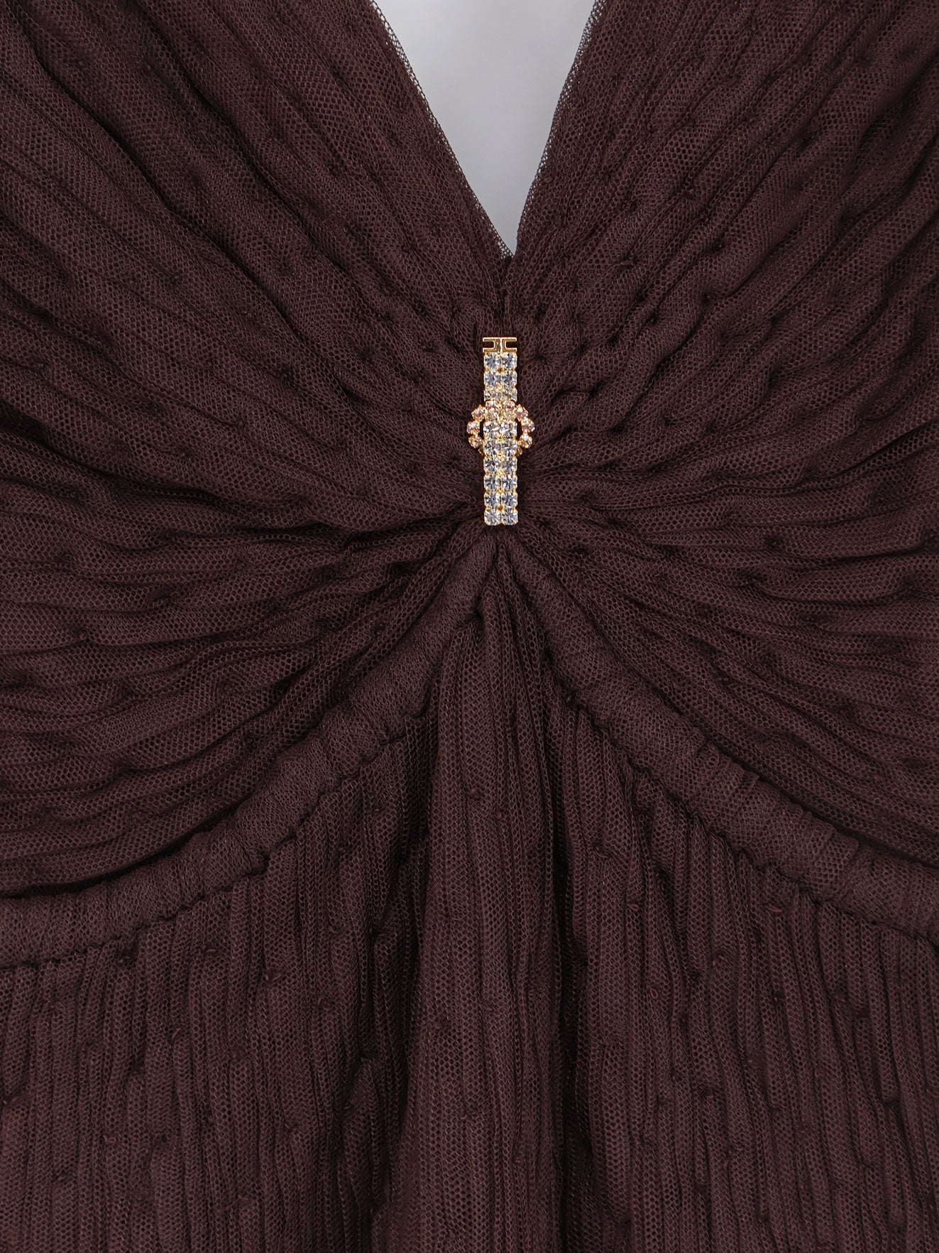 Elisabetta Franchi Dresses Brown Poliestere