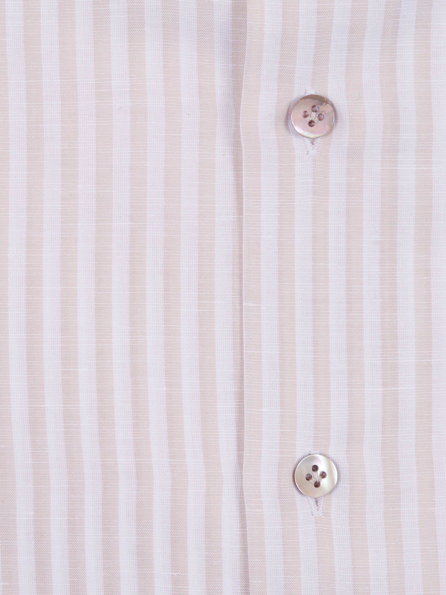 Slim Fit Linen And Cotton Striped Shirt White