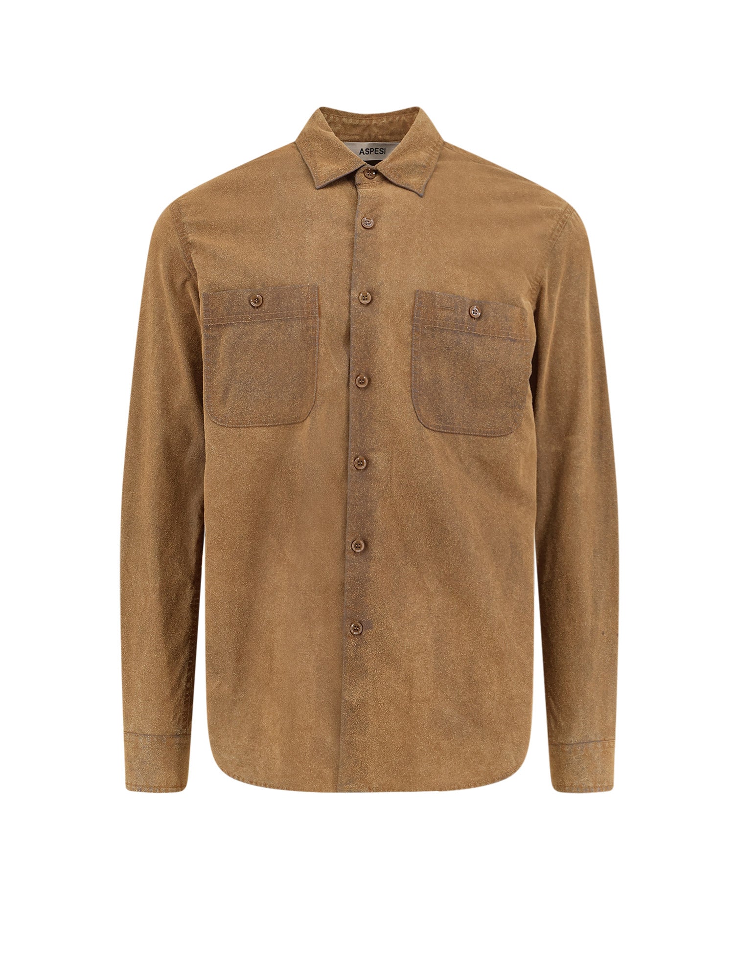 Aspesi Shirts Chambray Floccato Suede