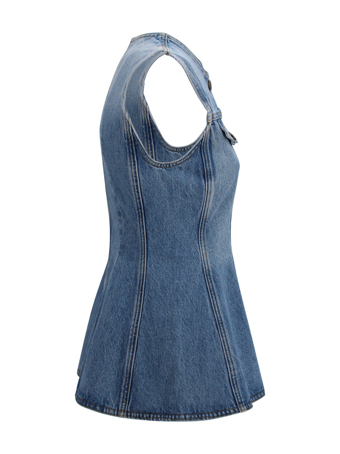 Rotate Top Denim Cotton
