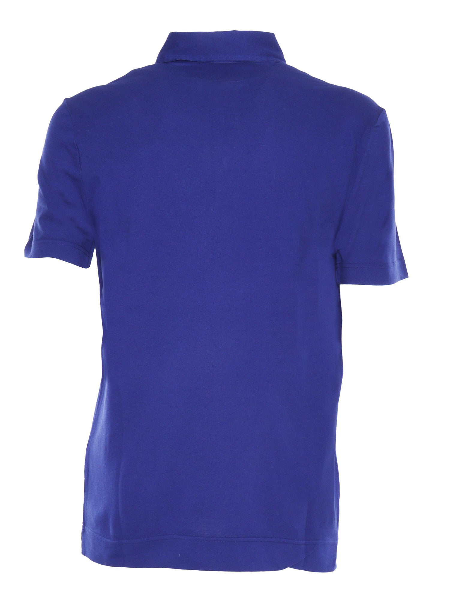 POLO NECK SHORT SLEEVES PIQUET Blue Cotton