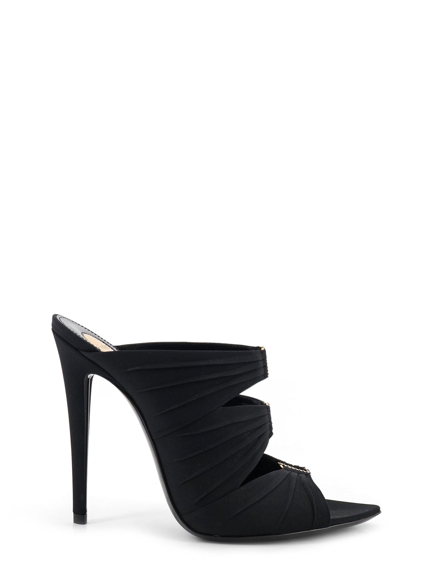 Saint Laurent Sandals Nero/crystal+light B Satin