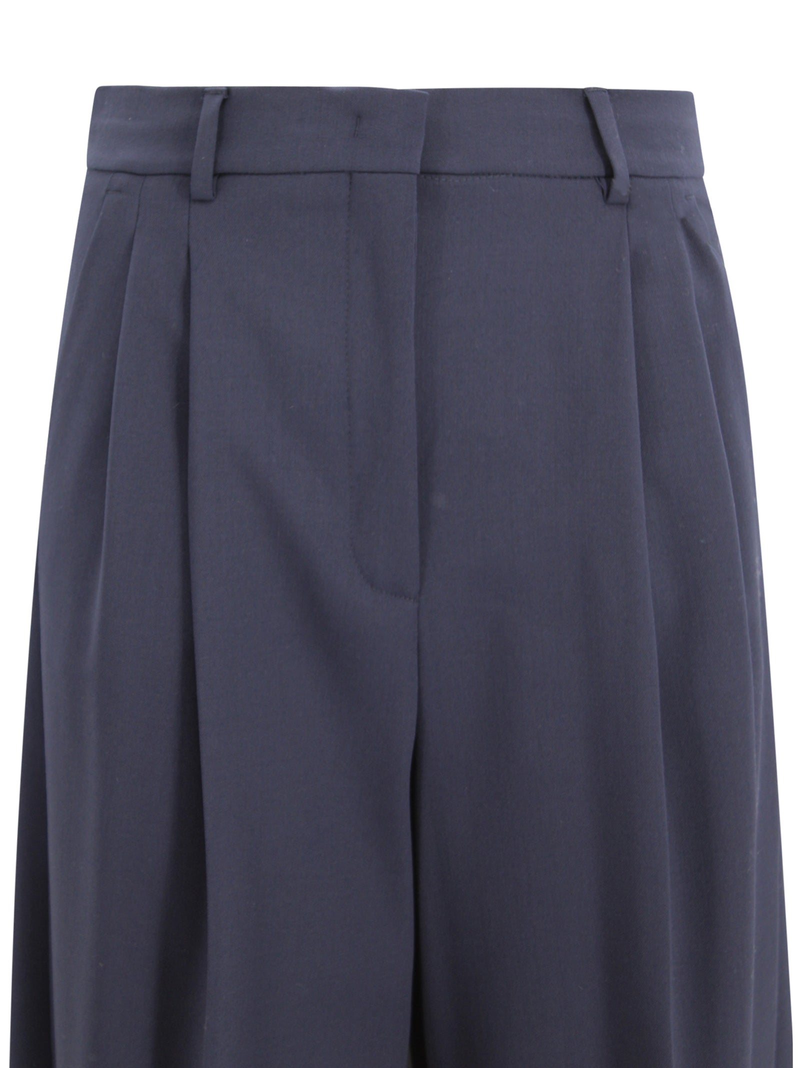 Max Mara Weekend Trousers Blue Virgin Wool