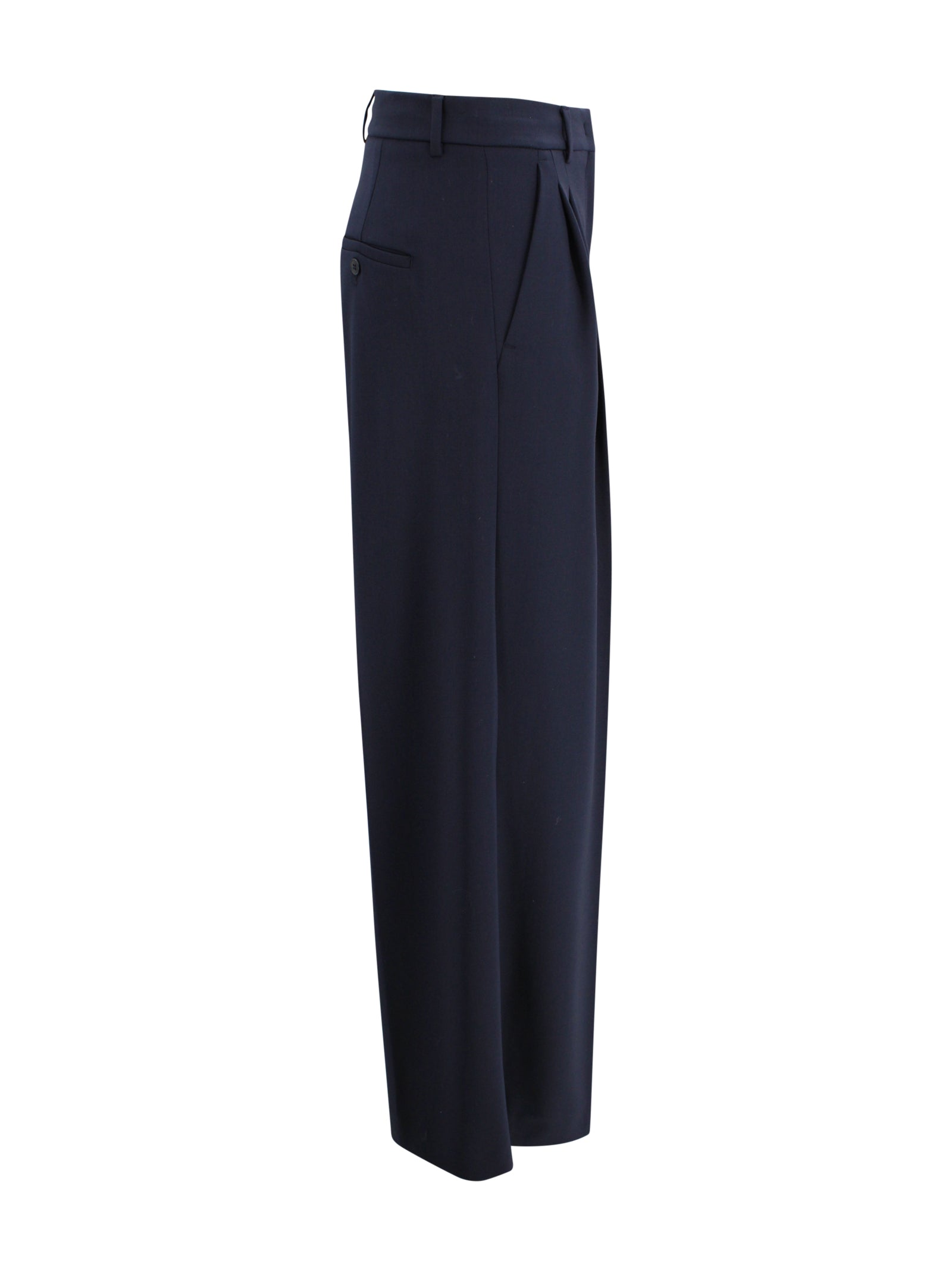 Max Mara Weekend Trousers Blue Virgin Wool