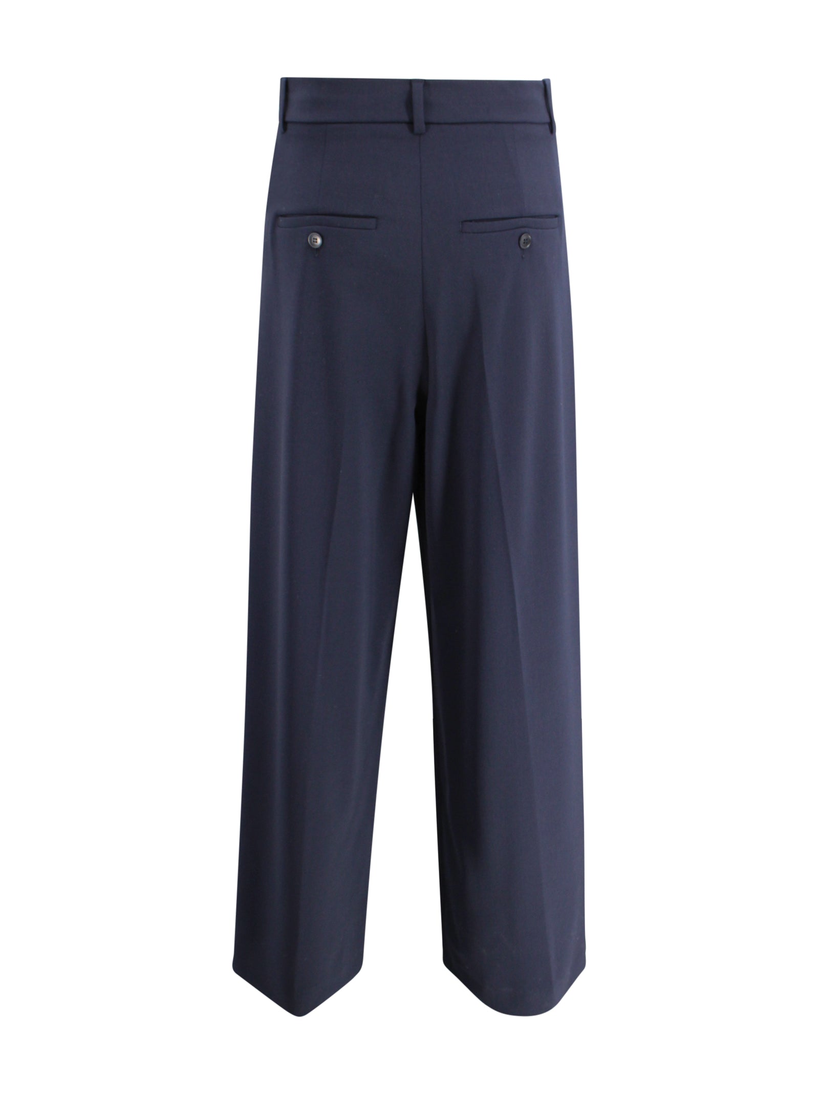 Max Mara Weekend Trousers Blue Virgin Wool