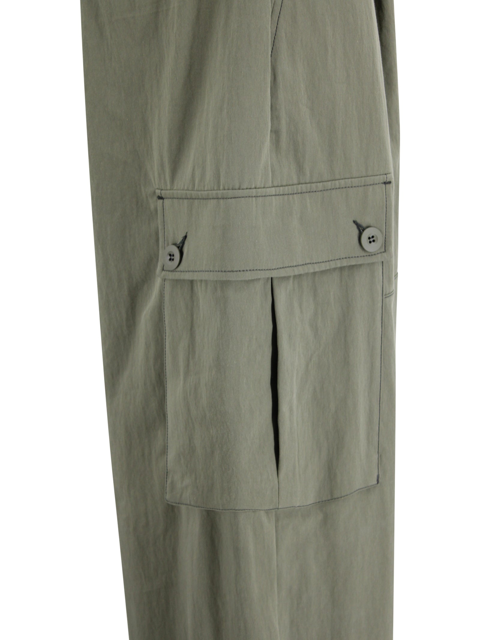 Max Mara Weekend Trousers Verde Scuro Cotton