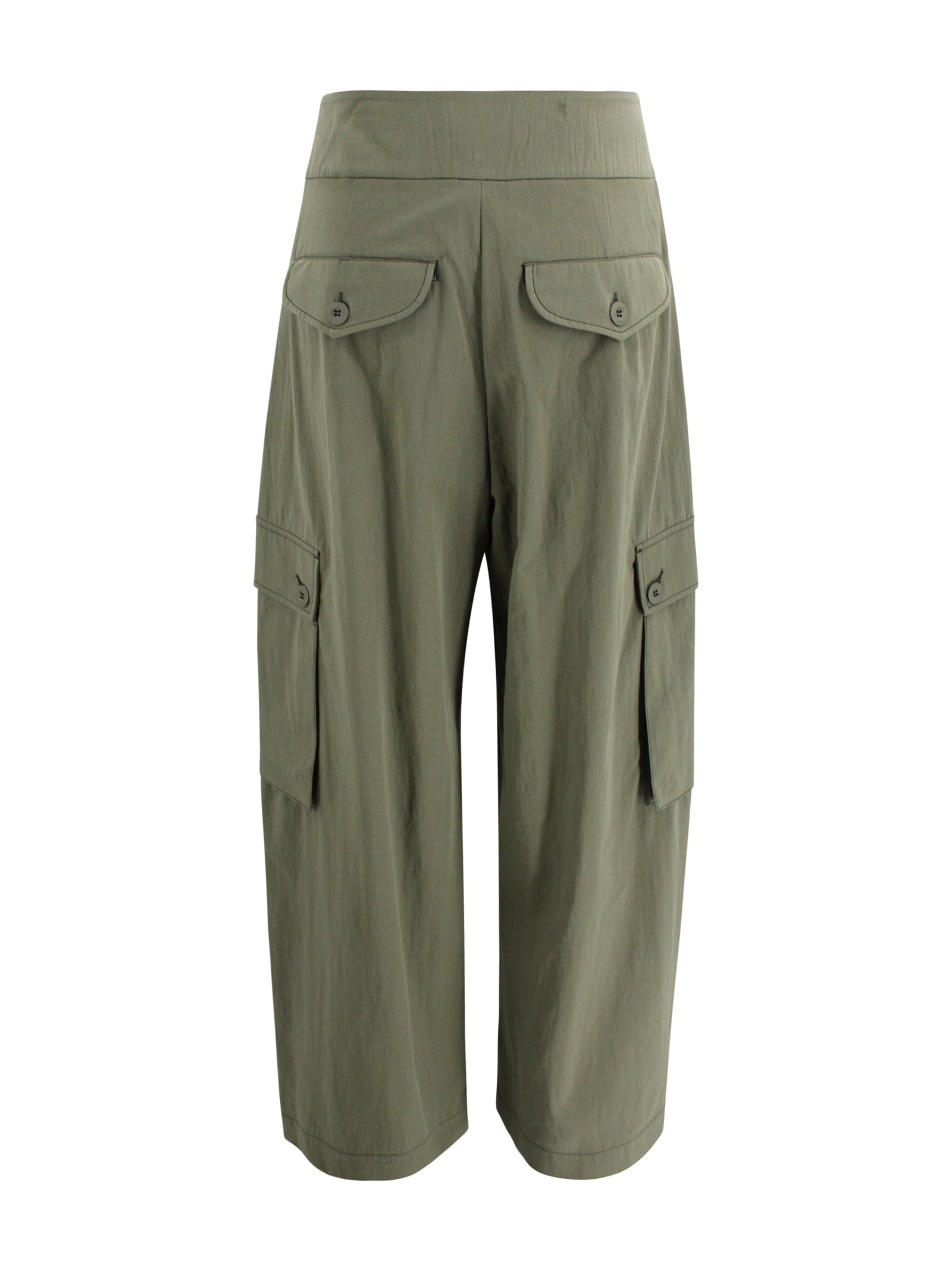 Max Mara Weekend Trousers Verde Scuro Cotton