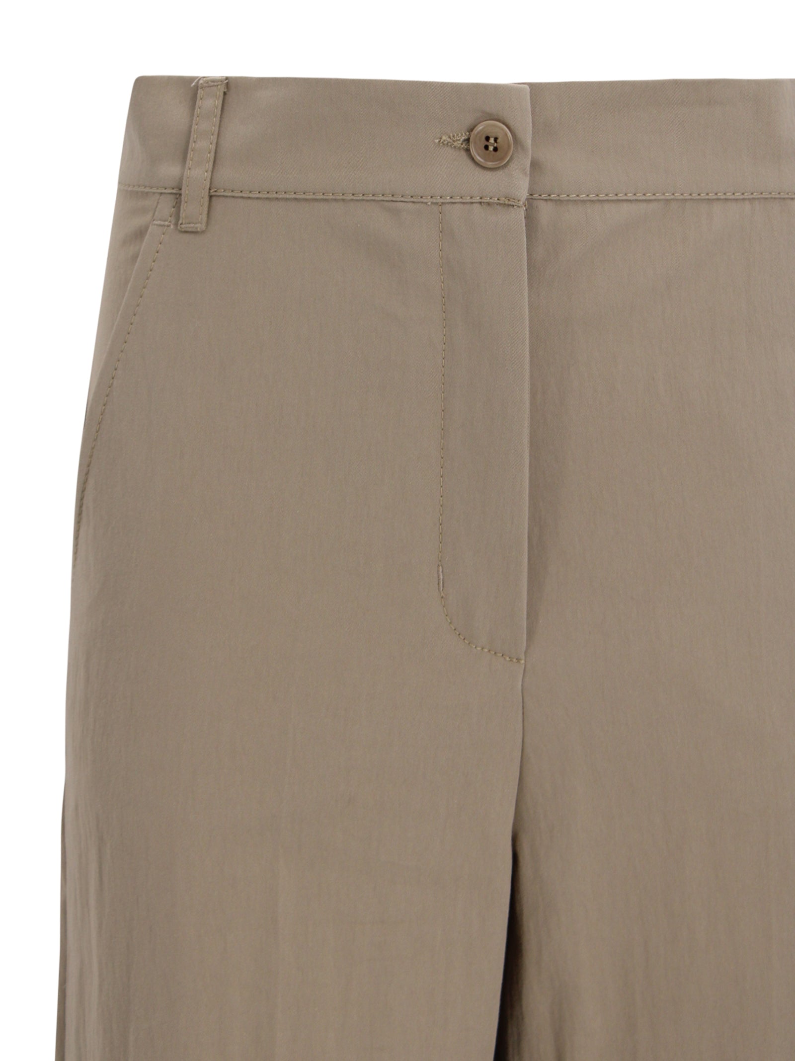 Max Mara Weekend Trousers Brown Cotton