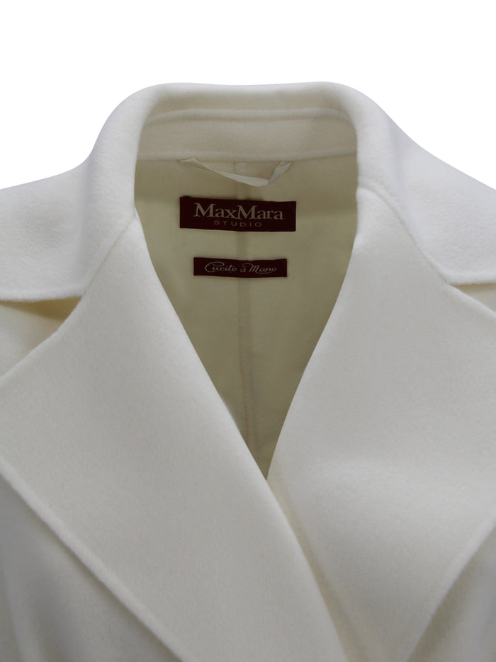 Max Mara Studio Coats White Virgin Wool